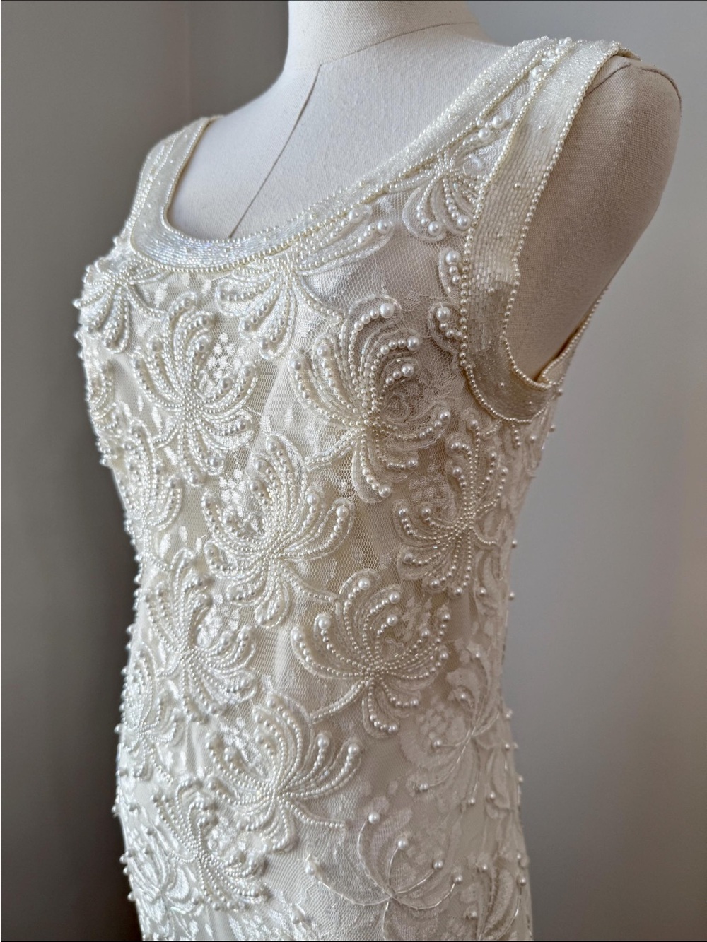 Vintage Beaded bridal Sleeveless Dress - Elegant Cocktail Dress